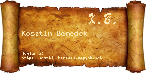 Kosztin Benedek névjegykártya